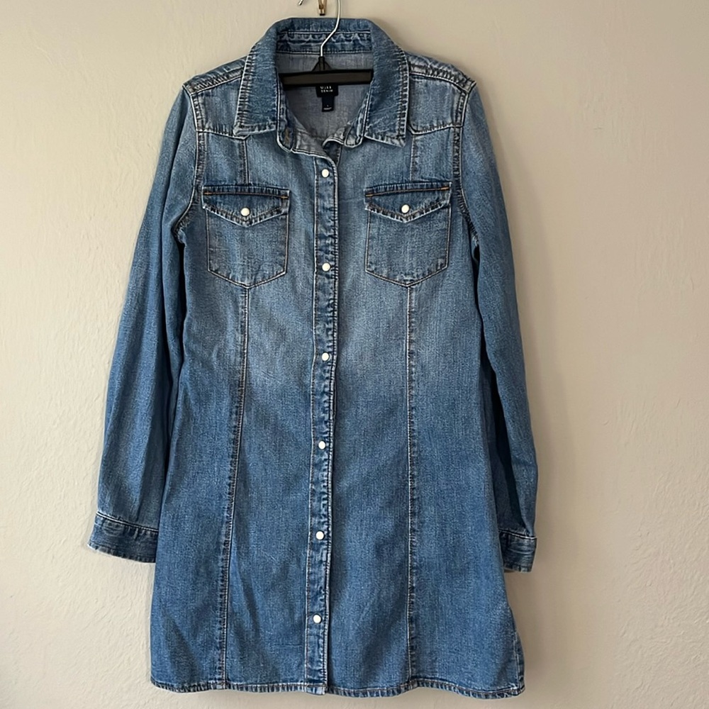 Girls GAP Denim long sleeve dress size L